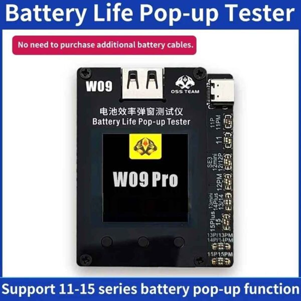 OSS W09 Pro V3 Battery Life Pop-Up Tester for iPhone 11 to 15 Pro Max