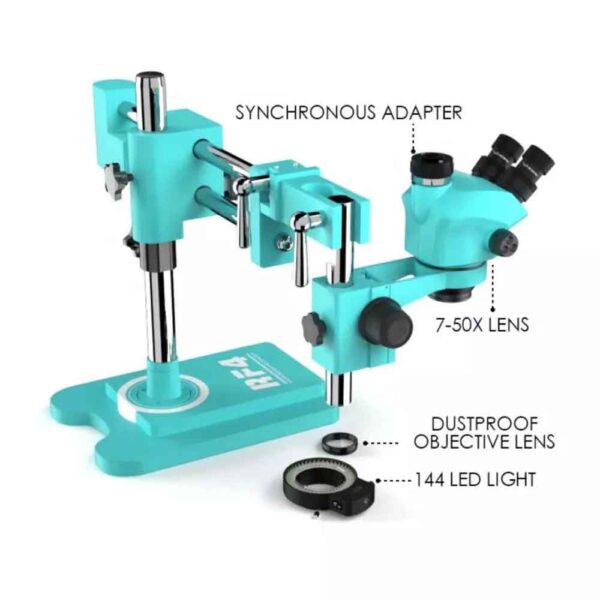 RF4 RF7050-TVW Trinocular Stereo Microscope With Boom Stand