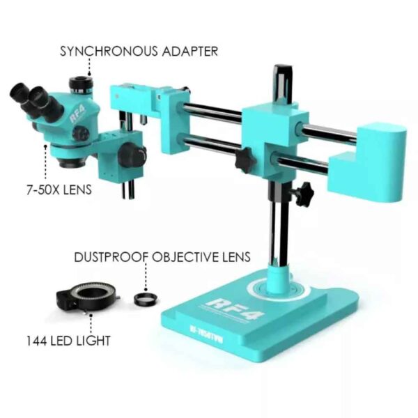 RF4 RF7050-TVW Trinocular Stereo Microscope With Boom Stand