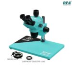 RF4 RF6565Pro 6.5-65X Synchronous Zoom Trinocular Stereo Microscope with Aluminum Alloy Base
