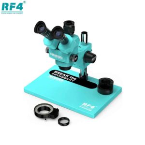 RF4 RF-6555PRO Max 6.5X-55X Trinocular Full HD Stereo Microscope With Zooming 0.48X CTV Camera Lens & LED Adjustable Light - 2024 EDITION