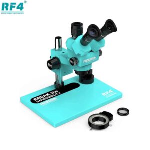 RF4 RF-6555PRO Max 6.5X-55X Trinocular Full HD Stereo Microscope With Zooming 0.48X CTV Camera Lens & LED Adjustable Light - 2024 EDITION
