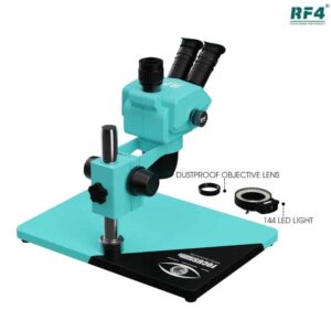 RF4 RF6565Pro 6.5-65X Synchronous Zoom Trinocular Stereo Microscope with Aluminum Alloy Base