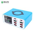 Relife RL-309AW 8-Ports Smart Digital Display QC3.0 PD Fast Charger Station with Wireless Charging