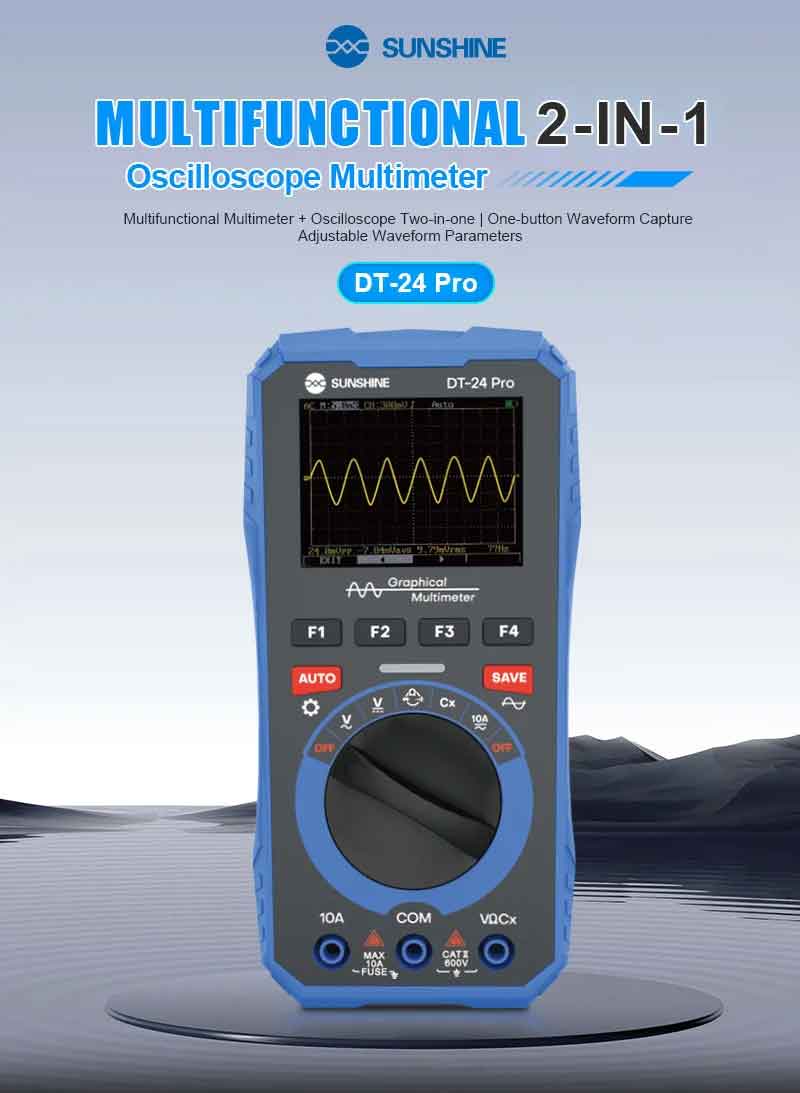 SUNSHINE DT-24 Pro 2.4-inch Screen Oscilloscope Multimeter