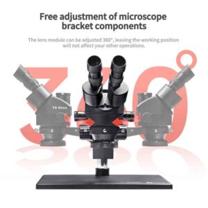 YCS 1S MAX 7X-45X 360° Rotation Trinocular Stereo Zoom Microscope with Big Base