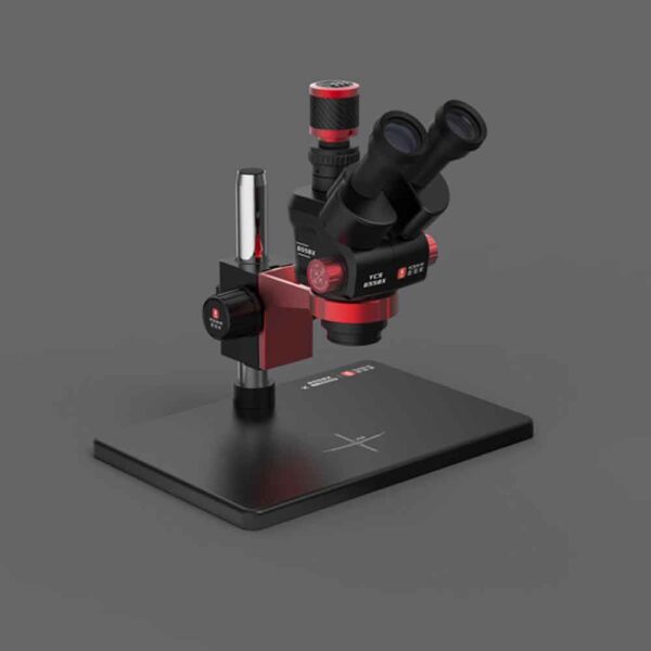YCS-6558X 6.5X-58X Rotation Trinocular Stereo Zoom Microscope with Big Base