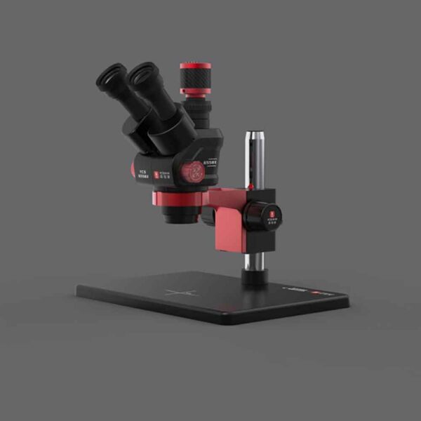 YCS-6558X 6.5X-58X Rotation Trinocular Stereo Zoom Microscope with Big Base