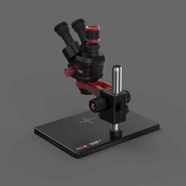 YCS-6558X 6.5X-58X Rotation Trinocular Stereo Zoom Microscope with Big Base