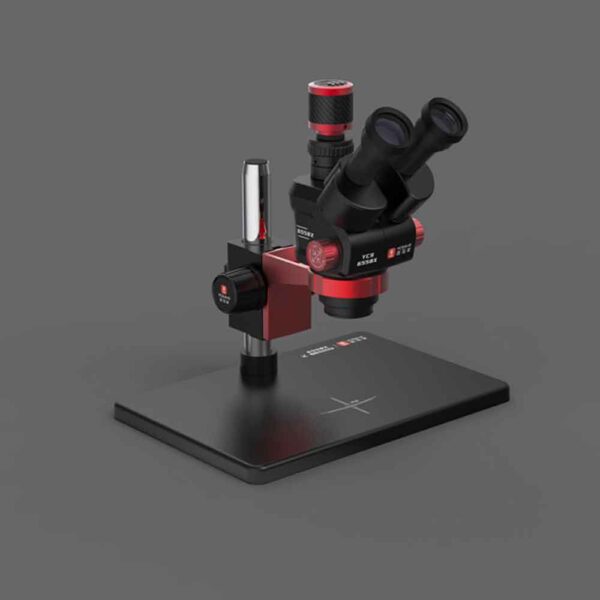 YCS-6558X 6.5X-58X Rotation Trinocular Stereo Zoom Microscope with Big Base