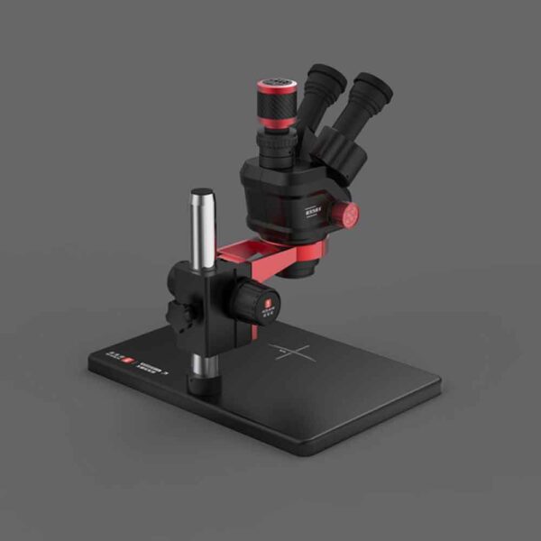 YCS-6558X 6.5X-58X Rotation Trinocular Stereo Zoom Microscope with Big Base