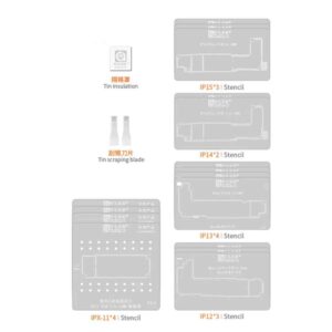 Amaoe 28-in-1 0.12mm Motherboard Middle Layer BGA Reballing Stencil Platform Set