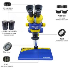 Mechanic MC75T-B11 Trinocular Stereo Microscope 0.7-4.5X With Continuous Zoom - New Updated