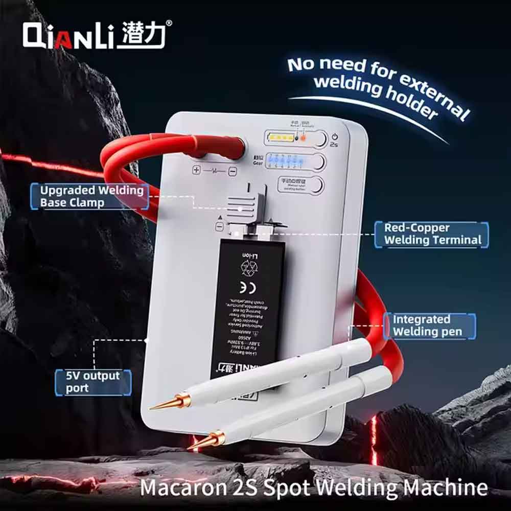 Qianli Macaron 2S Spot Welding Machine with Adjustable 6 Speed Pulse Time for Mobile Phone Battery Repair Micro Spot Welder