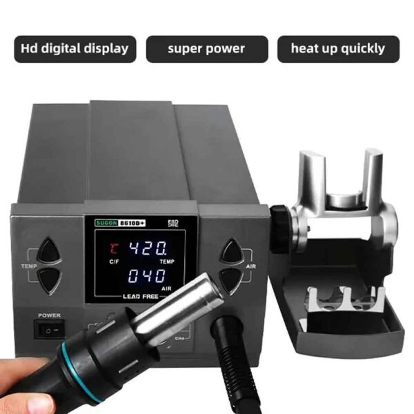 Sugon 8610D+ 1000W High Power Heat Gun Digital Display Desoldering Rework Station