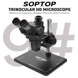 Soptop 9# 6.7-4.5X 150mm 360° Adjustable Trinocular Microscope with Aluminum Alloy Big Base