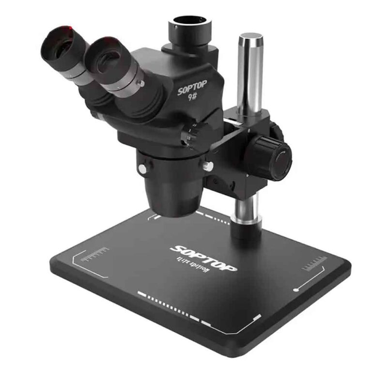 Soptop 9# 6.7-4.5X 150mm 360° Adjustable Trinocular Microscope with Aluminum Alloy Big Base