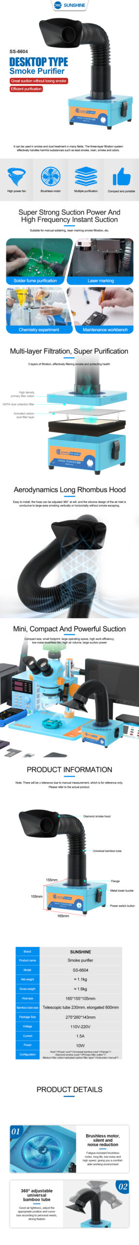 Sunshine SS-6604 Mini Smoke Purifier