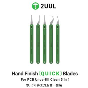 2uul DA22 5-in-1 Hand Finish QUICK Blades Set for PCB Underfill Clean