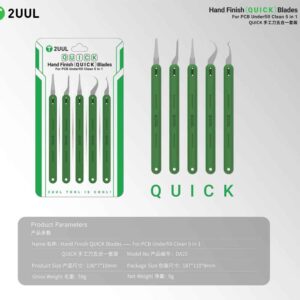 2uul DA22 5-in-1 Hand Finish QUICK Blades Set for PCB Underfill Clean
