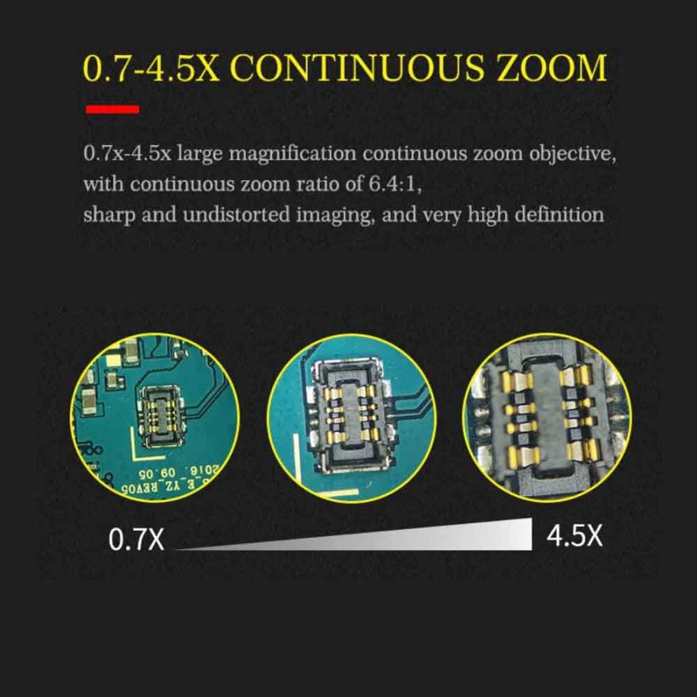 Mechanic MC75L-B3 Monocular 0.7-4.5X Continuous Zoom Single Cylinder Design Microscope With LED Light