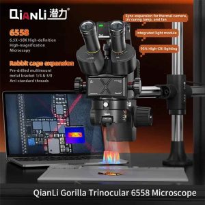 Qianli 6558 6.5X-58X Zoom Gorilla Trinocular Microscope