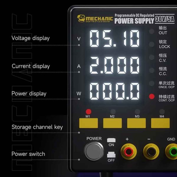 Mechanic DSP30D5 30V/5A 4-Digit Digital Display Programmable DC Regulated Power Supply