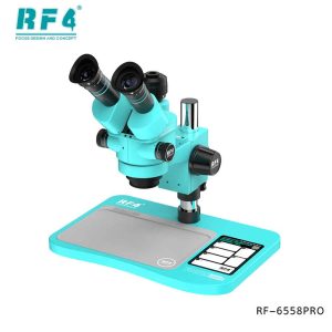 RF4 RF-6558Pro 6.5-58X Trinocular Stereo Microscope with Big Base & Silicone Pad & Screw Pad