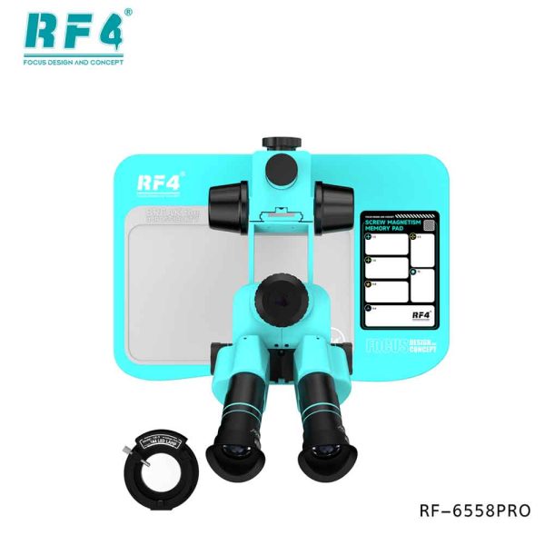 RF4 RF-6558Pro 6.5-58X Trinocular Stereo Microscope with Big Base & Silicone Pad & Screw Pad