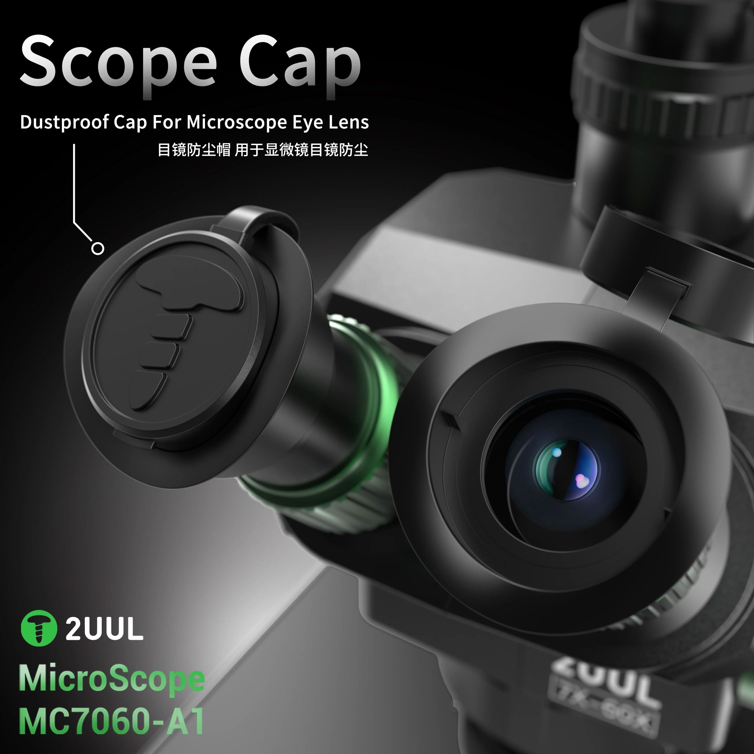 2UUL MC7060-A1 7–60X Trinocular Stereo Zoom Microscope